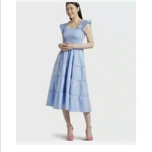 Nap Dress Blue Glitter Check - XS EUC